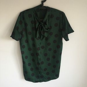 Zara polka dot short sleeve blouse